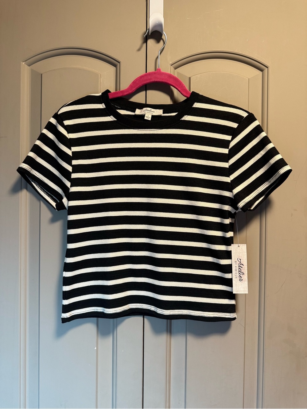Atelier Black & White Striped Juniors Tee